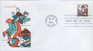 Set/4 House of Farnam Printed FDCs for the 1996 Family Scenes Christmas Stamps