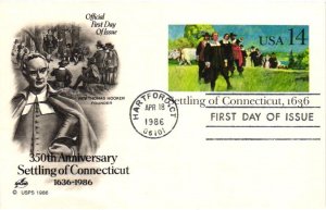 #UX109 Settling of Connecticut Post Card – Artcraft Cachet