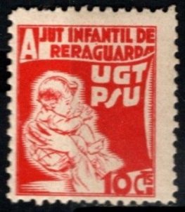 1937 Spain Civil War Charity Poster Stamp 10 Cent Ajut Infantil de Rereguarda