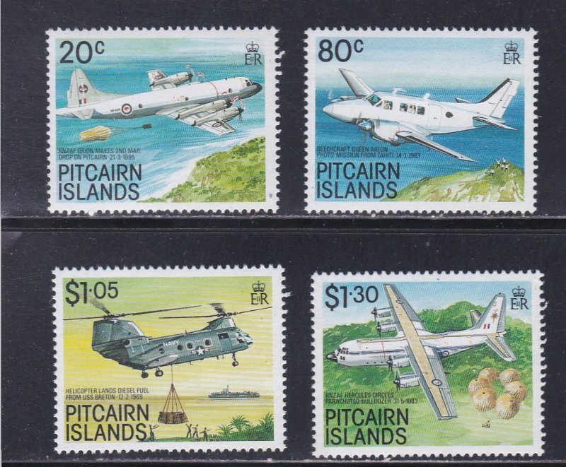 Pitcairn Islands # 323-326, Airplanes, Mint NH, 1/2 Cat.