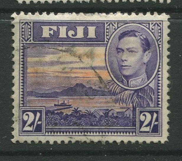Fiji - Scott 129 - KGVI - Definitive - 1938 - Used - Single 2/- Stamp