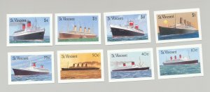 St Vincent #1173-1180 Cruise Ships 8v Imperf Proofs