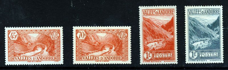 ANDORRA (French) 1932-43 Views Part Set SG F36, F45, F52 & F53 MINT