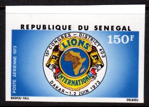 Senegal 1973 Sc#C121 AFRICAN LIONS CLUB DAKAR CONGRESS  SINGLE IMPERFORATED MNH