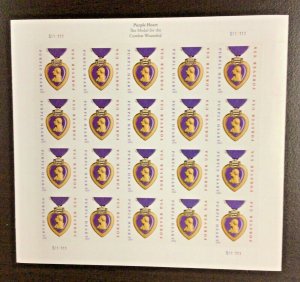 4704b   Purple Heart Forever sheet of 20  FV $11   2014