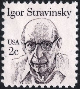 SC#1845 2¢ Great Americans: Igor Stravinsky Single (1982) MNH