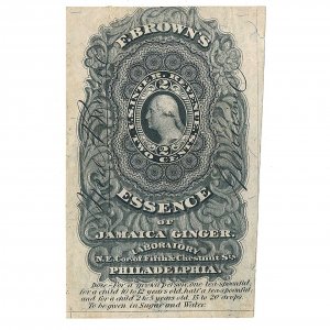 RS38b Frederick Brown’s Essence of Jamaica Ginger, Medicine Stamp, Die 2, 1869*