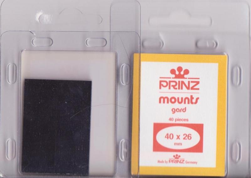 Prinz Black Stamp Mounts gard 40/26 40 Pieces