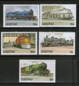 Lesotho 1984 Famous Locomotives Trains Railway Transport Sc 453-57 MNH # 3343