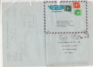 India 1966 Fillunger & Co Agents Commercial Stamped Aerogramme to Holland  26654