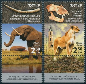 Israel Animals Stamps 2018 MNH Archeozoology in Eretz Lions Elephants 2v Set