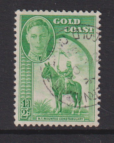 Gold Coast   #130  used  1948  mounted constable  1/2p