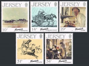 Jersey 406-410, MNH. Mi 388-392. Paintings by Edmund Blampied, 1986. Horse, dog.