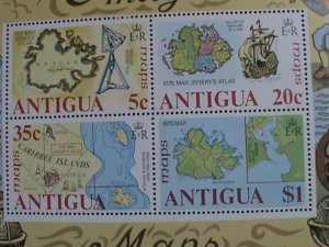 ​ANTIGUA-1975-SC# 382a  MAPS OF ANTIGUA- MNH S/S -VF WE SHIP TO WORLD WIDE