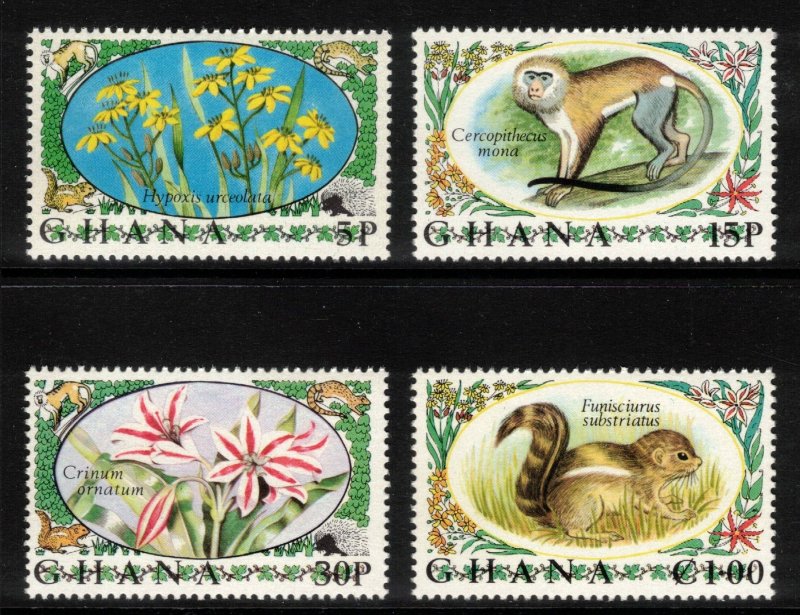 GHANA 1972 Flora & Fauna; Scott 450-53; MNH