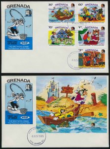 Grenada 1327-32 on FDC's - Disney, Brothers Grimm, The Fisherman and his Wife