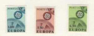 Portugal, Postage Stamp, #994-996 VF Mint Hinged, 1967 Europa