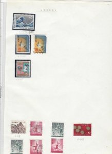 Japan stamps on album page Ref 9868