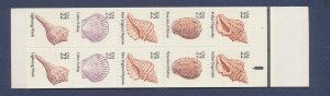 USA - Scott BK146 - MNH complete booklet plate #3 - twenty 22 ct Sea Shells 1985