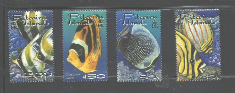 PITCAIRN Isl. 2001 FISH #543 - 546 & MS#546a  MNH