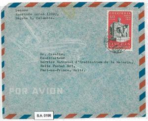 COLOMBIA - POSTAL HISTORY  -  AIRMAIL COVER to HAITI - 1962 - LINCOLN