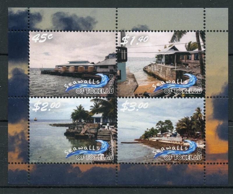 Tokelau 2018 MNH Seawalls 4v M/S Tourism Landscapes Palm Trees Nature Stamps 