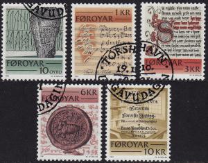 Faroe Islands - 1981 - Scott #65-69 - used Historic Writings