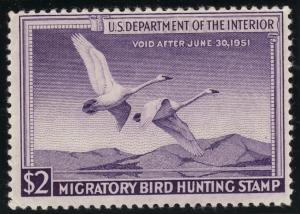 #RW17 Mint, Lightly Hinged. B.O.B. Duck Stamp.