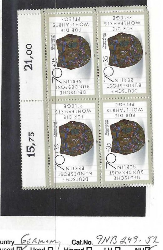 GERMANY BERLIN 9NB249-252 MNH BLOCKS OF 4 [D3]