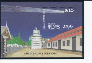 Maldives # 1156, Halley's Comet, Souvenir Sheet, Mint NH, 1/2 Cat.