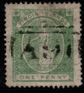 VIRGIN ISLANDS SG22 1878 1d GREEN USED