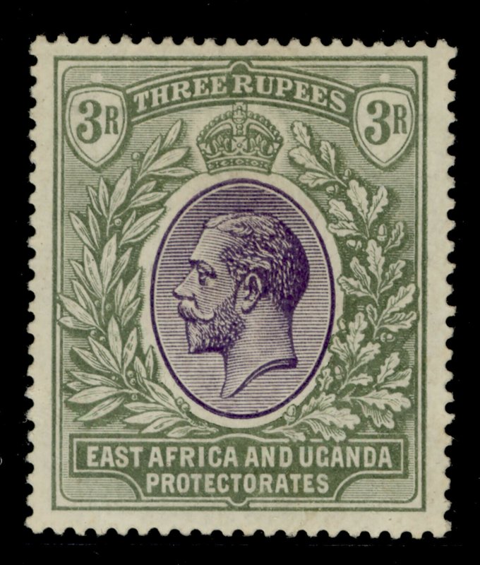 EAST AFRICA and UGANDA GV SG55, 3r violet and green, M MINT. Cat £29.