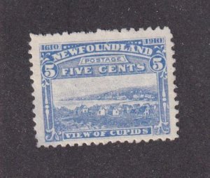 NEWFOUNDLAND # 91 VF-MH 5cts VIEW OF CUPIDS ARROW THRU THE HEART