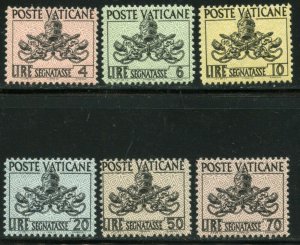 VATICAN Sc#J13-J18 1954 Postage Due Complete Set OG Mint NH