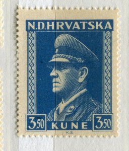 CROATIA; 1943 early Ante Pevelic issue fine MINT MNH unmounted 3.50k. value