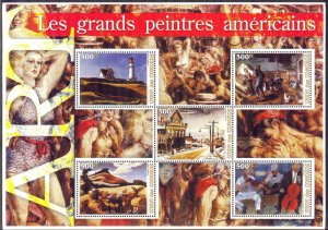 Comoros 2005 Art Paintings American Painters Sheet MNH Private