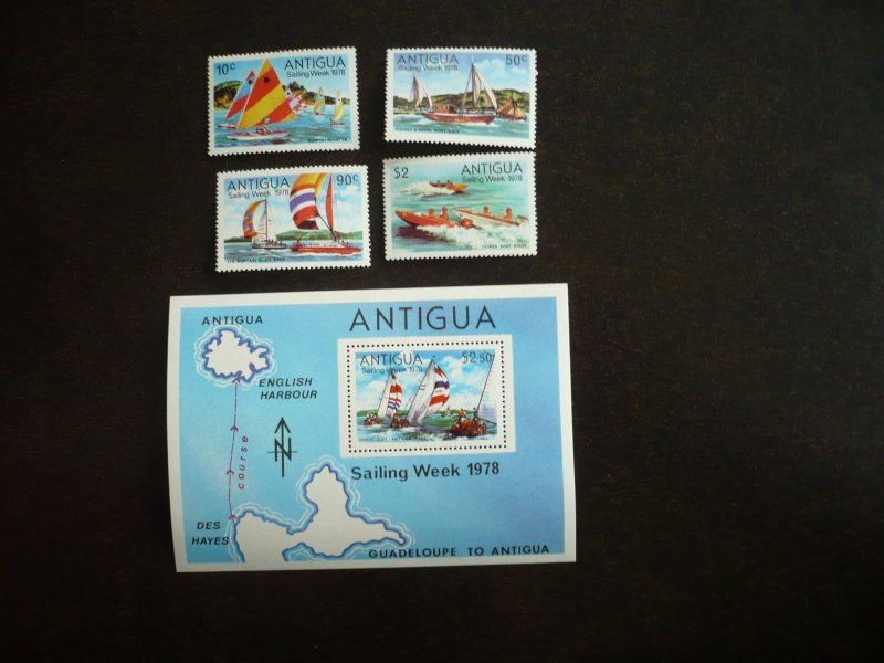 Stamps - Antigua - Scott# 503-507 - Mint Never Hinged Set of 4 Stamps & S Sheet