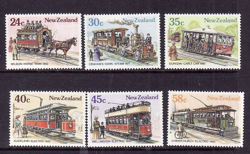 New Zealand-Sc#818-23-unused NH set-Trains-Cable Car-Transportation-id2-1985-