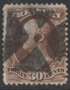 U.S. Scott #O81 Hamilton - Official Treasury Stamp - Used Single - Fancy Cancel