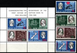 New Zealand #431-4, 434a MNH CV $25.90 (K2929L)