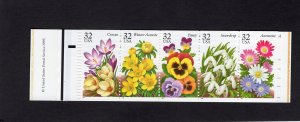 3025-3029 Garden Flowers, MNH pane/5