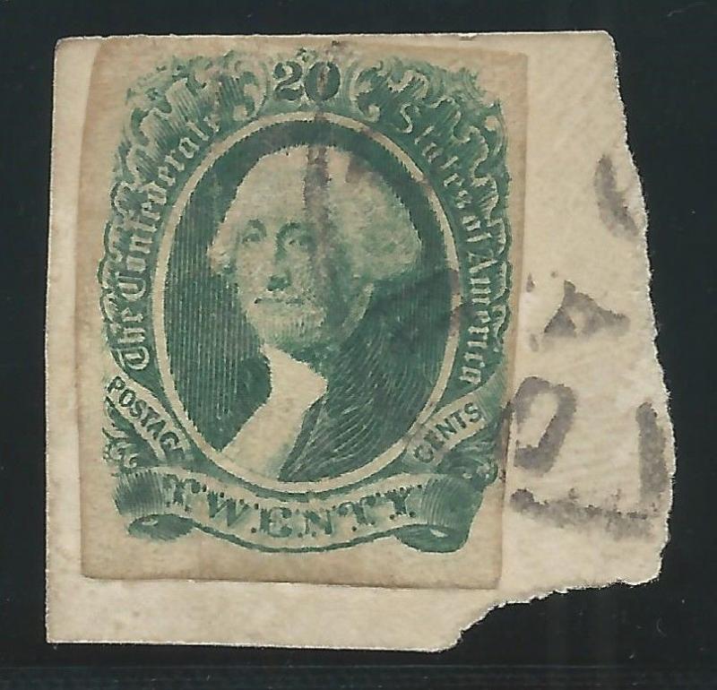 CSA Scott #13 Used Confederate Stamp on Piece Richmond, VA Powell Type 6 CDS