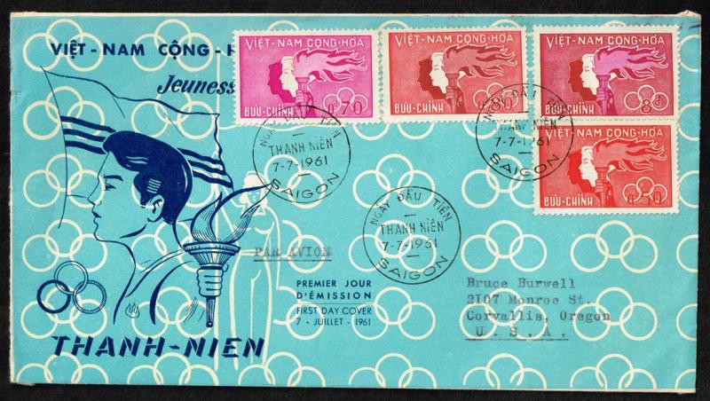 Viet Nam #162-165 Youth Day First Day Cover