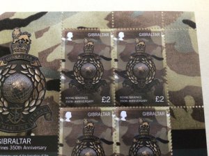 Gibraltar 2014 Royal Marines mint never hinged  stamps sheet  A14071