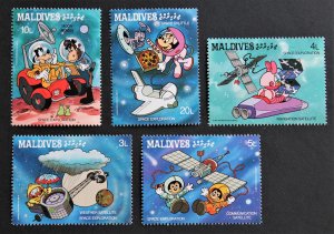 Maldive Islands #1273-1277 MNH Short Set Disney 1988 Space Exploration