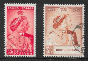 BRITISH GUIANA SG322/3 1948 SILVER WEDDING SET USED