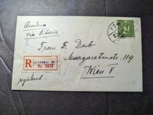 1927 Registered Republic of China Cover Shanghai to Vienna V Austria