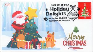 20-227, SC 5527, 2020, Holiday Delights, FDC, Pictorial Postmark, Tree,