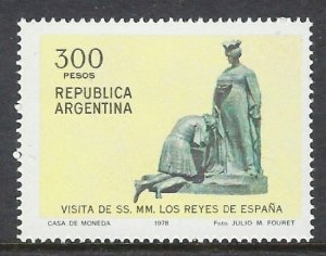 ARGENTINA 1978 Sc#1225 VISIT OF KING AND QUEEN OF SPAIN/ISABELLA AND COLUMBUS MN