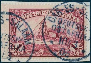 Germany 1906 East Africa 1R Mi19II Unmk Retouche Deutsch-Ostafrika DOA Exp 85670